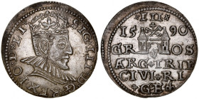 Zygmunt III 1587-1632, Trojak 1590, Ryga.