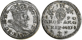 Zygmunt III 1587-1632, Trojak 1590, Wilno. R