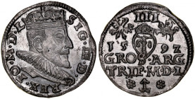 Zygmunt III 1587-1632, Trojak 1592, Wilno.
