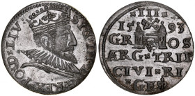 Zygmunt III 1587-1632, Trojak 1593, Ryga.