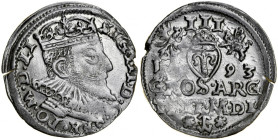 Zygmunt III 1587-1632, Trojak 1593, Wilno. R.