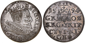Zygmunt III 1587-1632, Trojak 1594, Ryga.