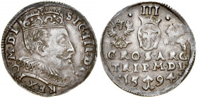 Zygmunt III 1587-1632, Trojak 1594, Wilno.