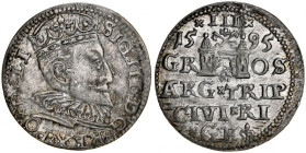 Zygmunt III 1587-1632, Trojak 1595, Ryga.