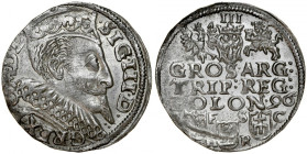Zygmunt III 1587-1632, Trojak 1596, Bydgoszcz.