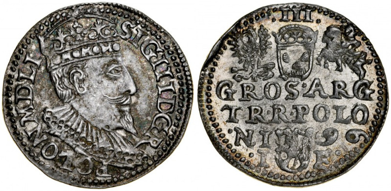 Zygmunt III 1587-1632, Trojak 1596, Olkusz. Kop. 1021, Iger O.96.1.var, Gum. 103...