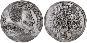 Zygmunt III 1587-1632, Trojak 1596, Bydgoszcz.