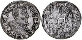 Zygmunt III 1587-1632, Trojak 1596, Poznań.