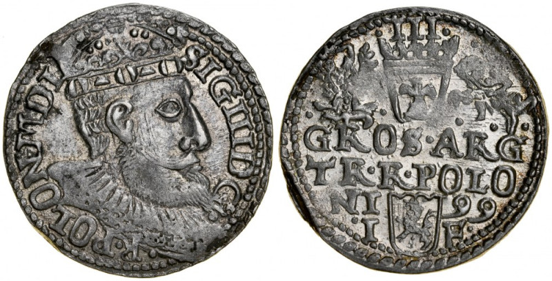 Zygmunt III 1587-1632, Trojak 1599, Olkusz. Kop. 1136, Iger O.99.1, Gum. 1093, g...