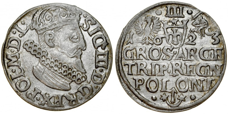 Zygmunt III 1587-1632, Trojak 1623, Kraków. Kop. 1228, Iger K.23.1.a, Gum. 1138,...