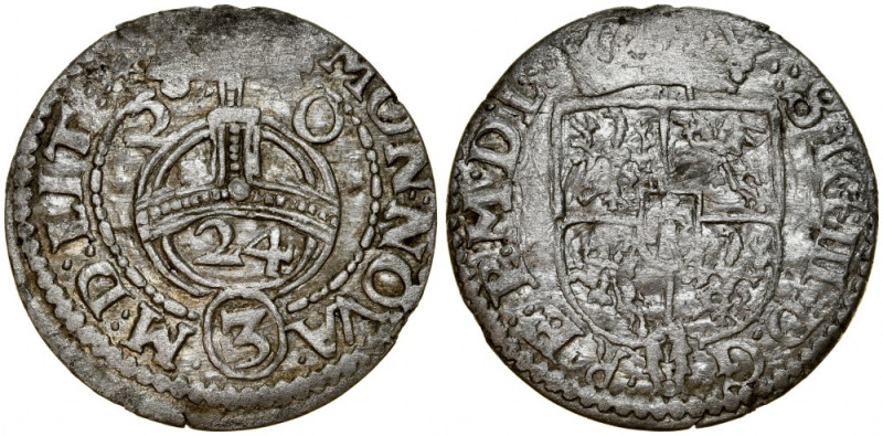 Zygmunt III 1587-1632, Półtorak 1620, Wilno. Kop. 3509, Ivanauskas 4SV28-7 RRRR,...