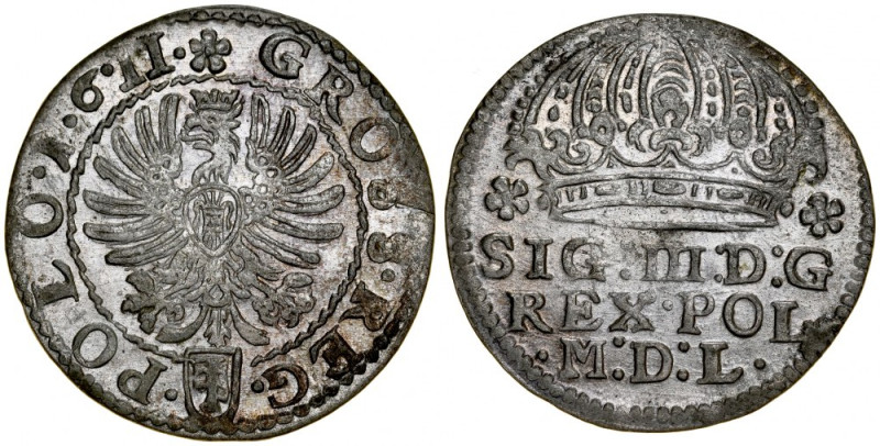 Zygmunt III 1587-1632, Grosz 1611, Kraków. Kop. 798, Gum. 949, atrakcyjna, ostra...