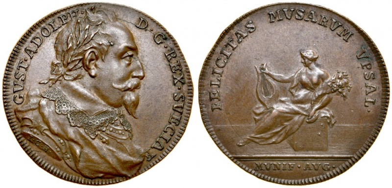 Szwecja, Medal autorstwa Hedlingera z 1733 roku wybity z okazji inauguracji uniw...