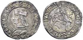 MONETE E MEDAGLIE DI ZECCHE ITALIANE 
 Carmagnola 
 Ludovico II di Saluzzo, 1475-1504. Cavallotto, AR 3,59 g. LVDOVICVS – M S – ALVTIARVM B usto cor...