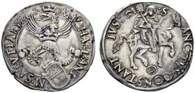 MONETE E MEDAGLIE DI ZECCHE ITALIANE 
 Carmagnola 
 Michele Antonio di Saluzzo, 1504-1528. Cornuto, AR 5,95 g. MICHAEL ANT M SALVTIARVM Stemma con c...