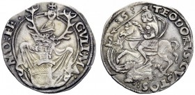 MONETE E MEDAGLIE DI ZECCHE ITALIANE 
 Casale 
 Guglielmo II Paleologo, 1494-1518. Cornuto, AR 5,56 g. GVLI MA – MO FE Stemma con cimiero coronato. ...