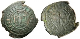 MONETE E MEDAGLIE DI ZECCHE ITALIANE 
 Corfù 
 Manfredi re di Sicilia, 1258-1266 . Multiplo di denaro (dopo il 1259), Æ 2,22 g. +·MAYNFRIDVS R SICIL...
