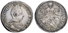 MONETE E MEDAGLIE DI ZECCHE ITALIANE 
 Firenze 
 Ferdinando II de’Medici, 1621-1670. Testone 1621, AR 8,73 g. FERD II MAGN DVX ETRV Busto giovanile ...