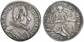 MONETE E MEDAGLIE DI ZECCHE ITALIANE 
 Firenze 
 Ferdinando II de’Medici, 1621-1670. Testone 1631, AR 9,15 g. FERD II MAGN DVX ETRV Busto adulto dra...