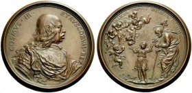 MONETE E MEDAGLIE DI ZECCHE ITALIANE 
 Firenze 
 Cosimo III de’ Medici, 1670-1723. Medaglia (opus: Gioacchino Fortini), Æ 193,79 g. Busto drappeggia...