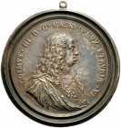 MONETE E MEDAGLIE DI ZECCHE ITALIANE 
 Firenze 
 Cosimo III de’ Medici, 1670-1723. Medaglia Placchetta uniface (opus: Massimiliano Soldani), Æ 200,4...