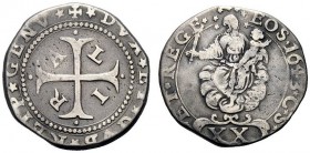 MONETE E MEDAGLIE DI ZECCHE ITALIANE 
 Genova 
 Dogi biennali, 1528-1797. III fase: 1637-1797. Lira 1643, AR 5,20 g. DVX ET GVB REIP GENV Croce pate...