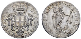 MONETE E MEDAGLIE DI ZECCHE ITALIANE 
 Genova 
 Dogi biennali, 1528-1797. III fase: 1637-1797. Lira 1674, AR 5,12 g. DVX ET GVB – REIP GENV Stemma c...