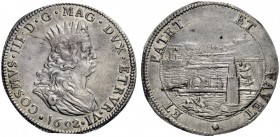 MONETE E MEDAGLIE DI ZECCHE ITALIANE 
 Livorno 
 Cosimo III de’Medici, 1670-1723. Tollero 1692, AR 26,90 g. COSMVS III D G MAG DVX ETRVR VI Busto ra...