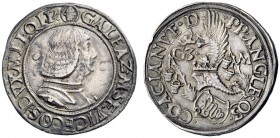 MONETE E MEDAGLIE DI ZECCHE ITALIANE 
 Milano 
 Galeazzo Maria Sforza, 1466-1476. Testone, AR 9,63 g. Testina di S. Ambrogio GALEAZ M SF VICECOS DVX...