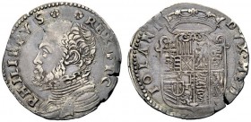MONETE E MEDAGLIE DI ZECCHE ITALIANE 
 Milano 
 Filippo II di Spagna, 1556-1598. Da 20 soldi, AR 6,38 g. PHILIPPVS REX ETC Busto corazzato a s. Rv. ...