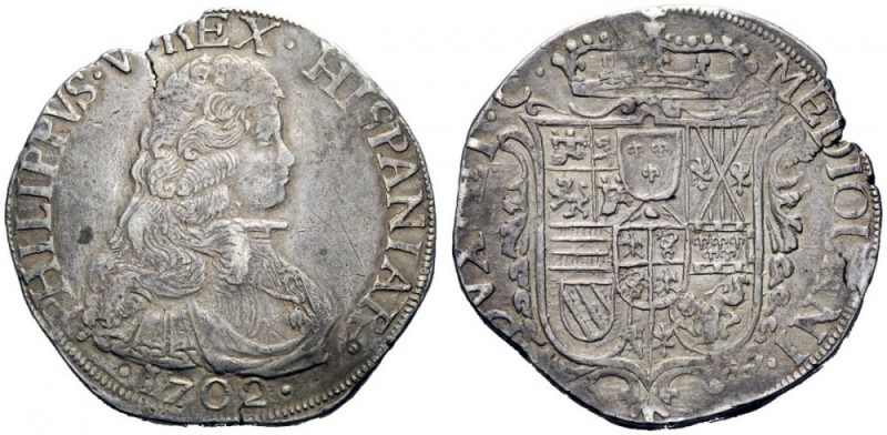 MONETE E MEDAGLIE DI ZECCHE ITALIANE 
 Milano 
 Filippo V di Spagna, 1701-1706...