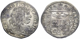 MONETE E MEDAGLIE DI ZECCHE ITALIANE 
 Mirandola 
 Alessandro II Pico, 1637-1691. Lira 1669, AR 6,94 g. ALEXAND PICVS DVX MIR II Busto corazzato a d...