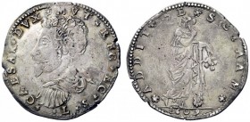 MONETE E MEDAGLIE DI ZECCHE ITALIANE 
 Modena 
 Cesare d'Este 1597-1628. Lira 1609, AR 6,91 g. CAESAR DVX MVT REG EC Busto corazzato a s.; sotto, ne...