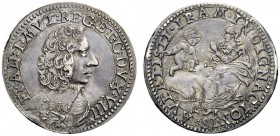 MONETE E MEDAGLIE DI ZECCHE ITALIANE 
 Modena 
 Francesco I d'Este 1629-1658. Lira, AR 3,77 g. FRAN I MVT REG ET C DVX VIII Busto con corazzato a d....