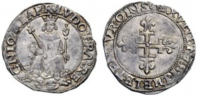 MONETE E MEDAGLIE DI ZECCHE ITALIANE 
 Napoli 
 Luigi XII di Francia, 1501-1503. Carlino, AR 3,60 g. LVDO°FRAN°RE – GNIQ NEAP R Il Re seduto in tron...