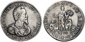 MONETE E MEDAGLIE DI ZECCHE ITALIANE 
 Piacenza 
 Alessandro Farnese, 1586-1592. Doppio scudo largo 1590, AR 63,51 g. ALEXANDER FARN DVX III PLAC PA...