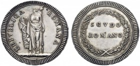 MONETE E MEDAGLIE DI ZECCHE ITALIANE 
 Roma 
 Prima Repubblica Romana, 1798-1799. Scudo romano, AR 26,45 g. Pagani 1. Bruni 1. Berman 3157.
 Spl