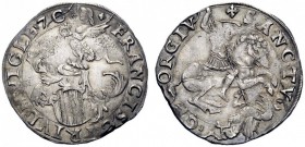 MONETE E MEDAGLIE DI ZECCHE ITALIANE 
 Roveredo 
 Gian Francesco Trivulzio, 1526-1549. Cavallotto, AR 5,60 g. FRANCISC’ TRIVL M VICLE 7 C’ Stemma so...
