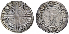 MONETE E MEDAGLIE DI ZECCHE ITALIANE 
 Savoia 
 Amedeo V il Grande, 1285-1323. Grosso di Piemonte, Susa o Avigliana, AR 2,35 g. AMEDS COMES SAB Aqui...