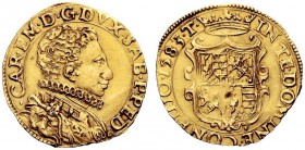 MONETE E MEDAGLIE DI ZECCHE ITALIANE 
 Savoia 
 Carlo Emanuele I, 1580-1630. Doppia 1583, Torino, AV 6,63 g. CAR E M D G DVX SAB [ET] PPED Busto gio...