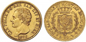 MONETE E MEDAGLIE DI ZECCHE ITALIANE 
 Savoia 
 Carlo Felice, 1821-1831. Da 80 lire 1826. Torino. Pagani 28. MIR 1032f.
 Spl