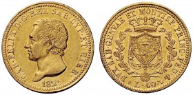 MONETE E MEDAGLIE DI ZECCHE ITALIANE 
 Savoia 
 Carlo Felice, 1821-1831. Da 40 lire 1825. Torino. Pagani 42. MIR 1033c.
 Rara. Spl / Migliore di Sp...
