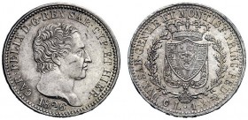 MONETE E MEDAGLIE DI ZECCHE ITALIANE
Savoia
Carlo Felice, 1821-1831. Lira 1826. Genova. Pagani 99. MIR 1037f.
q.Fdc