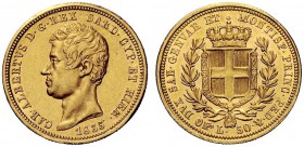 MONETE E MEDAGLIE DI ZECCHE ITALIANE 
 Savoia 
 Carlo Alberto, 1831-1849. Da 50 lire 1833. Torino. Pagani 162. MIR 1044b.
 Molto rara. q.Spl