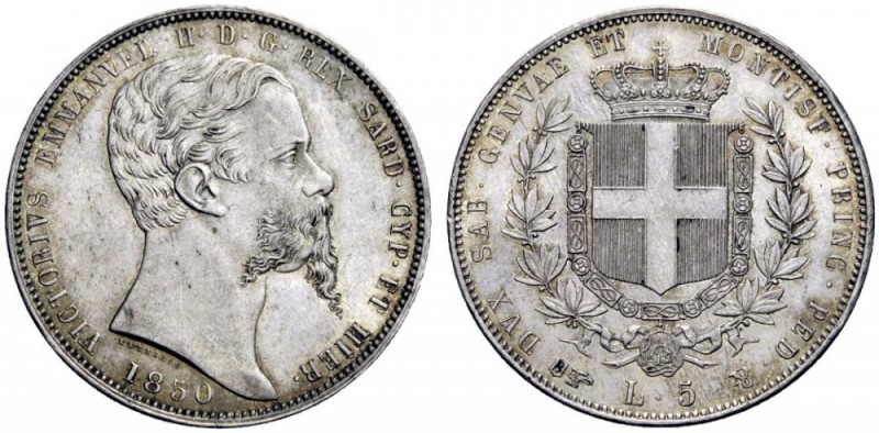 MONETE E MEDAGLIE DI ZECCHE ITALIANE 
 Savoia 
 Vittorio Emanuele II re di Sar...