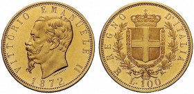 MONETE E MEDAGLIE DI ZECCHE ITALIANE 
 Savoia 
 Regno d’Italia. Vittorio Emanuele II, 1861-1878. Da 100 lire 1872. Roma. Pagani 452. MIR 1076b.
 Mo...