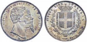 MONETE E MEDAGLIE DI ZECCHE ITALIANE 
 Savoia 
 Regno d’Italia. Vittorio Emanuele II, 1861-1878. Da 5 lire 1861. Firenze. Pagani 481. MIR 1081a.
 M...
