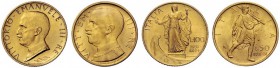 MONETE E MEDAGLIE DI ZECCHE ITALIANE 
 Savoia 
 Vittorio Emanuele III, 1900-1946. Da 100 e 50 lire 1931/IX. Pagani 646. MIR 1118a. Pagani 657. MIR 1...