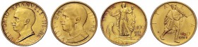 MONETE E MEDAGLIE DI ZECCHE ITALIANE 
 Savoia 
 Vittorio Emanuele III, 1900-1946. Da 100 e 50 lire 1931/X. Pagani 647. MIR 1118b. Pagani 658. MIR 11...