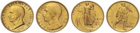 MONETE E MEDAGLIE DI ZECCHE ITALIANE 
 Savoia 
 Vittorio Emanuele III, 1900-1946. Da 100 e 50 lire 1933/XI. Pagani 649. MIR 1118d. Pagani 660. MIR 1...